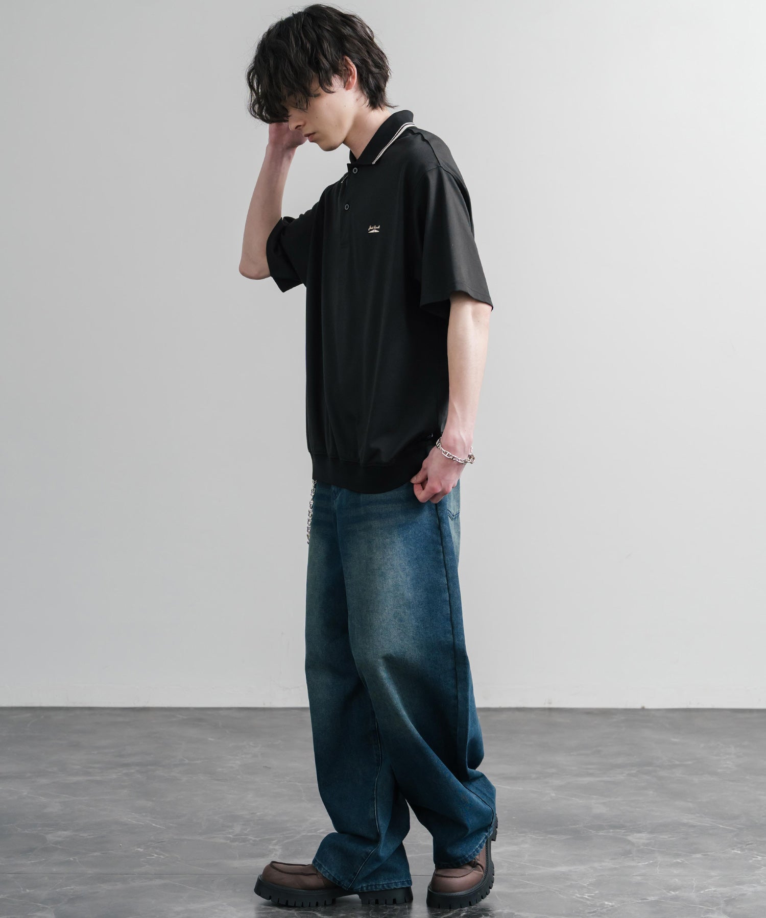 CONVERSE コンバース JACK PURCELL ジャックパーセル オーバーサイズバックメッシュジャージー半袖ポロシャツ 15870