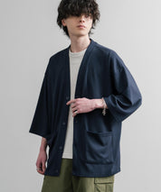接触冷感 とろみポンチ オーバーサイズ半端袖Vネックカーディガン 15872