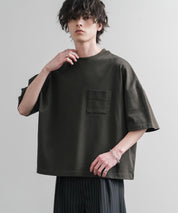 Upscape Audience 日本製/国産VORTEX 8オンスMVS天竺グラスポケット付きハーフスリーブクロップドTシャツ AUD6654 15873