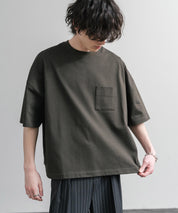 Upscape Audience 日本製/国産VORTEX 8オンスMVS天竺グラスポケット付きハーフスリーブクロップドTシャツ AUD6654 15873
