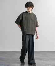 Upscape Audience 日本製/国産VORTEX 8オンスMVS天竺グラスポケット付きハーフスリーブクロップドTシャツ AUD6654 15873
