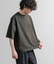 Upscape Audience 日本製/国産VORTEX 8オンスMVS天竺グラスポケット付きハーフスリーブクロップドTシャツ AUD6654 15873
