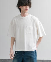 Upscape Audience 日本製/国産VORTEX 8オンスMVS天竺グラスポケット付きハーフスリーブクロップドTシャツ AUD6654 15873