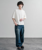 Upscape Audience 日本製/国産VORTEX 8オンスMVS天竺グラスポケット付きハーフスリーブクロップドTシャツ AUD6654 15873