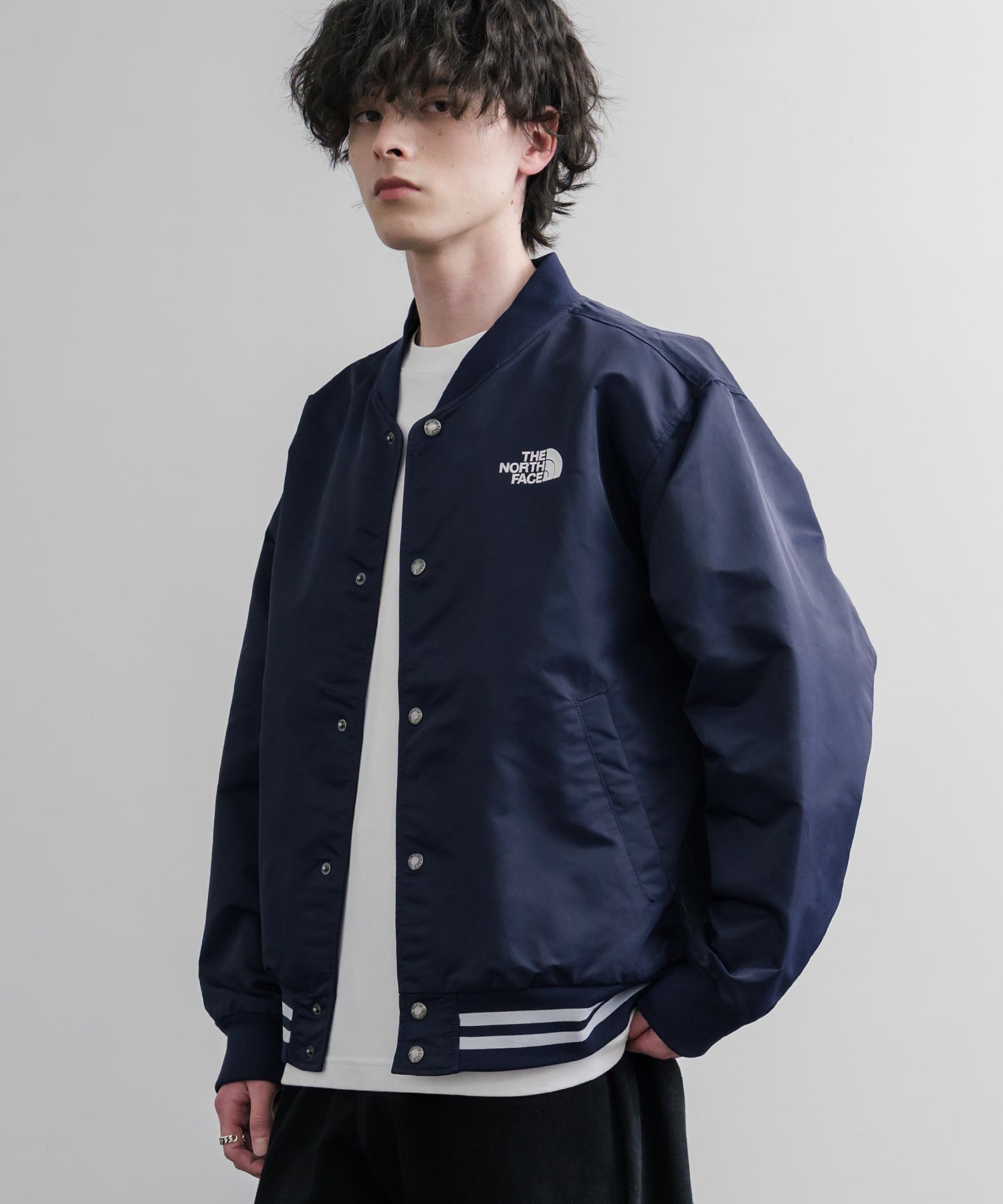 THE NORTH FACE ザ・ノースフェイス M'S BRETON JACKET ワンポイントロゴ刺繍スタジャン/ナイロンジャケット 15886