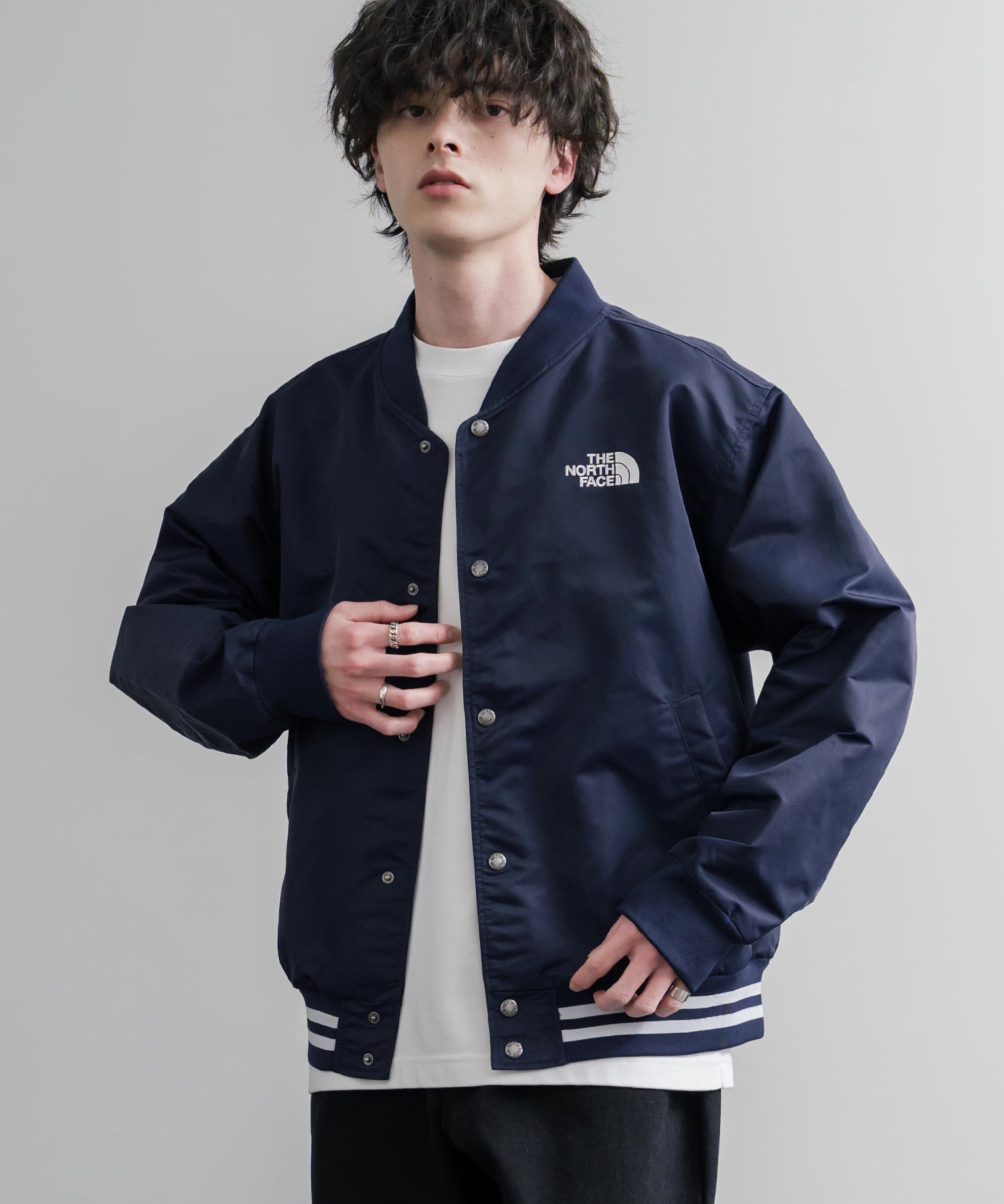THE NORTH FACE ザ・ノースフェイス M'S BRETON JACKET ワンポイントロゴ刺繍スタジャン/ナイロンジャケット 15886