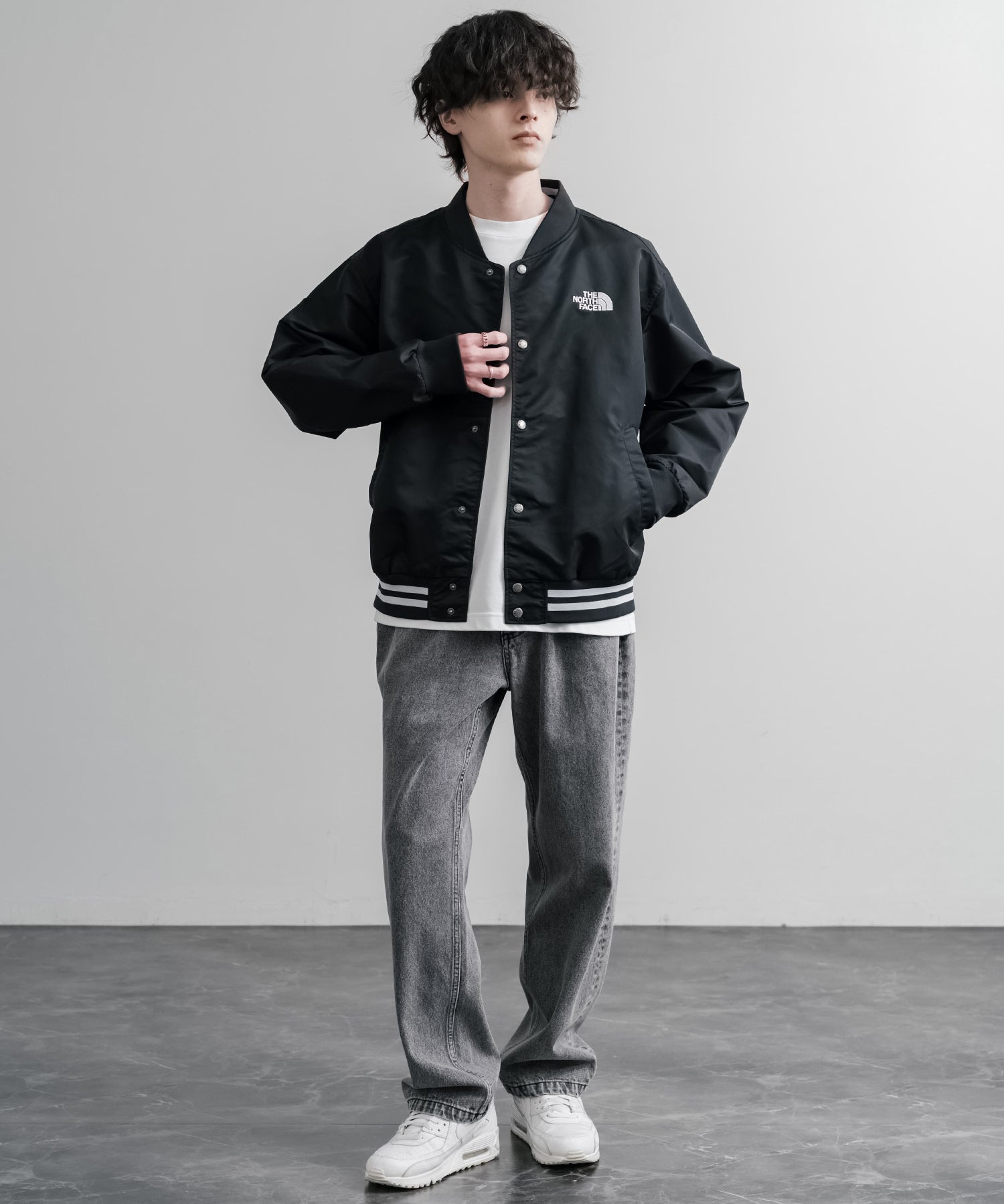THE NORTH FACE ザ・ノースフェイス M'S BRETON JACKET ワンポイントロゴ刺繍スタジャン/ナイロンジャケット 15886