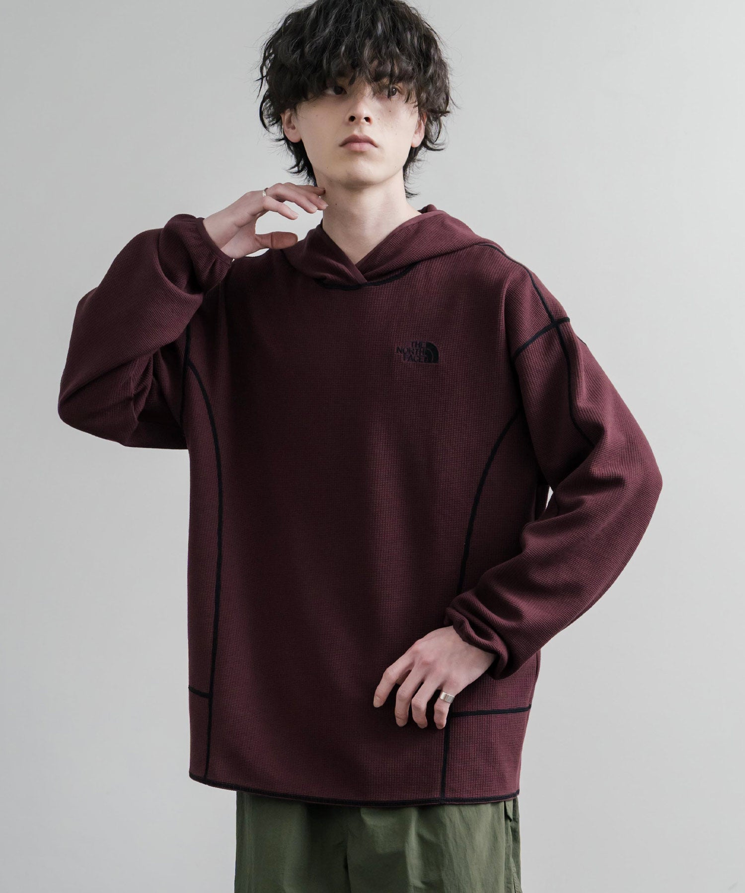 THE NORTH FACE ザ・ノースフェイス M'S SERRA L/S HOODIE ワッフルプルオーバーパーカー 15890