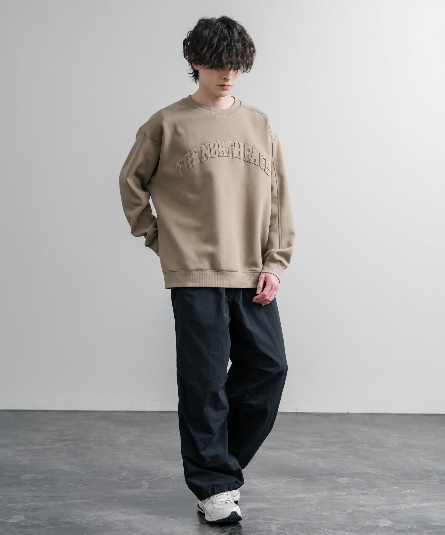 BRIEFING ベージュ トレーナー　スウェット THE NORTH FACE ザ・ノースフェイス M'S KINETIC SWEATSHIRTS 裏起毛