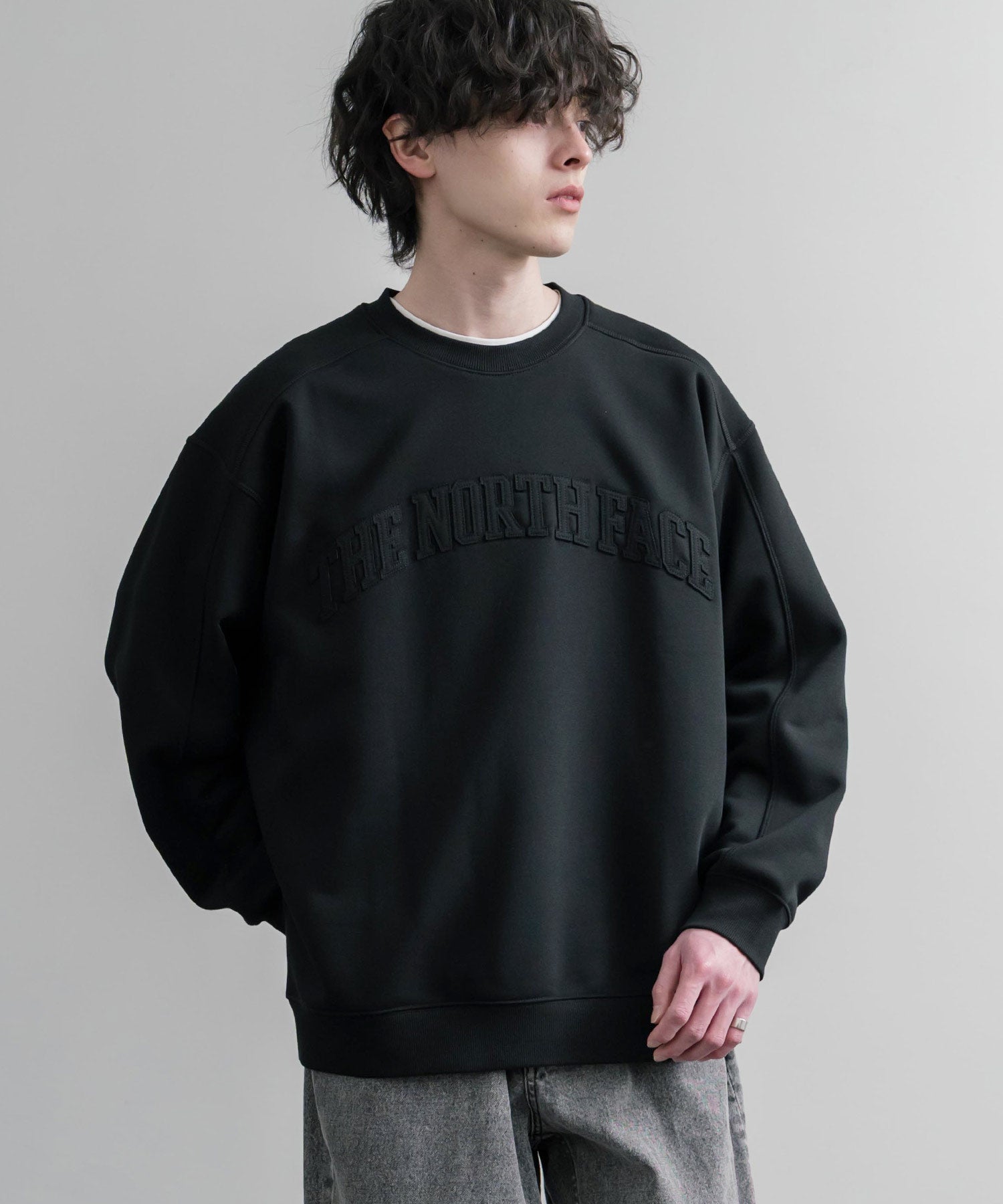 美品　BRIEFING ブラック スウェット トレーナーS THE NORTH FACE ザ・ノースフェイス M'S KINETIC SWEATSHIRTS 裏起毛
