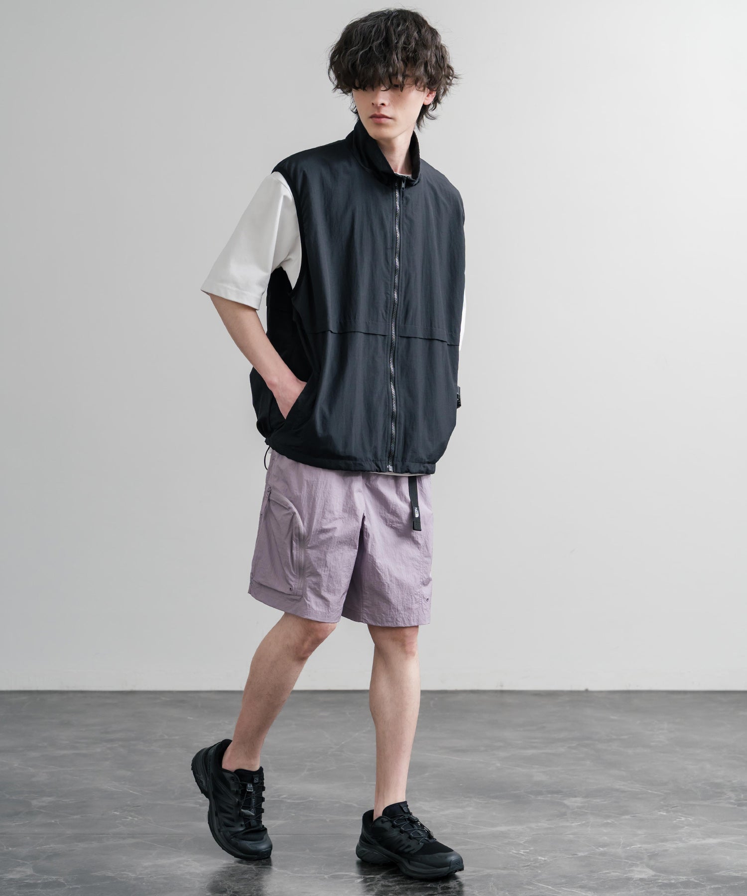 THE NORTH FACE WORKWAY SHORTS 接触冷感ロゴ刺繍ショートワイドパンツ