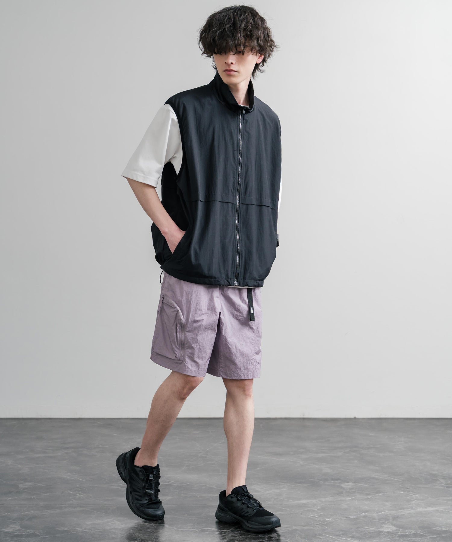 THE NORTH FACE WORKWAY SHORTS 接触冷感ロゴ刺繍ショートワイドパンツ 15892