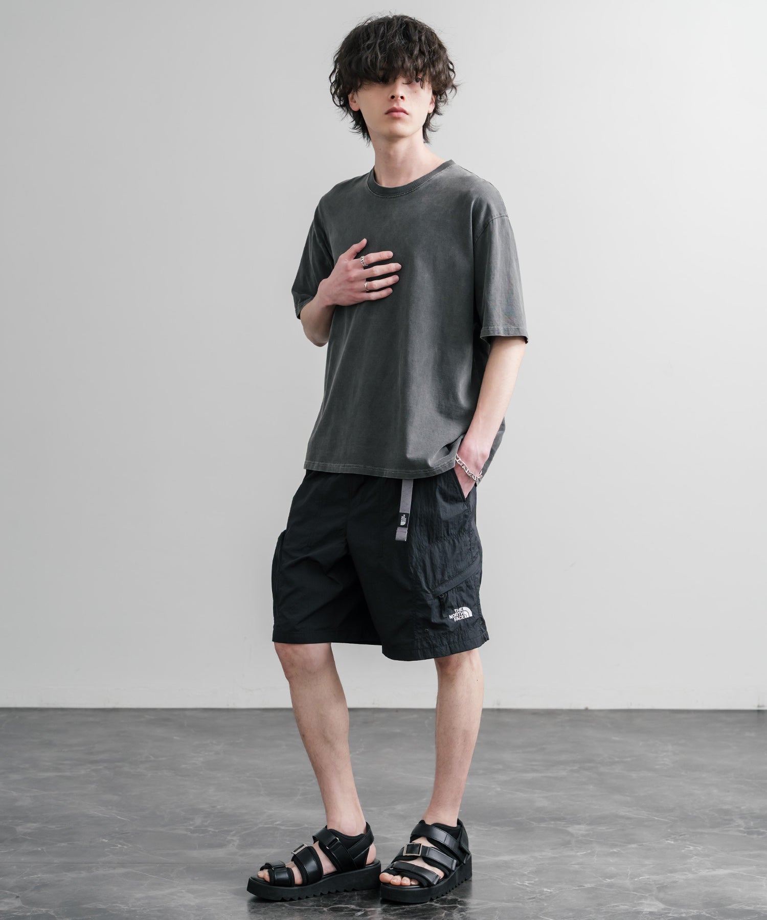 THE NORTH FACE WORKWAY SHORTS 接触冷感ロゴ刺繍ショートワイドパンツ 15892