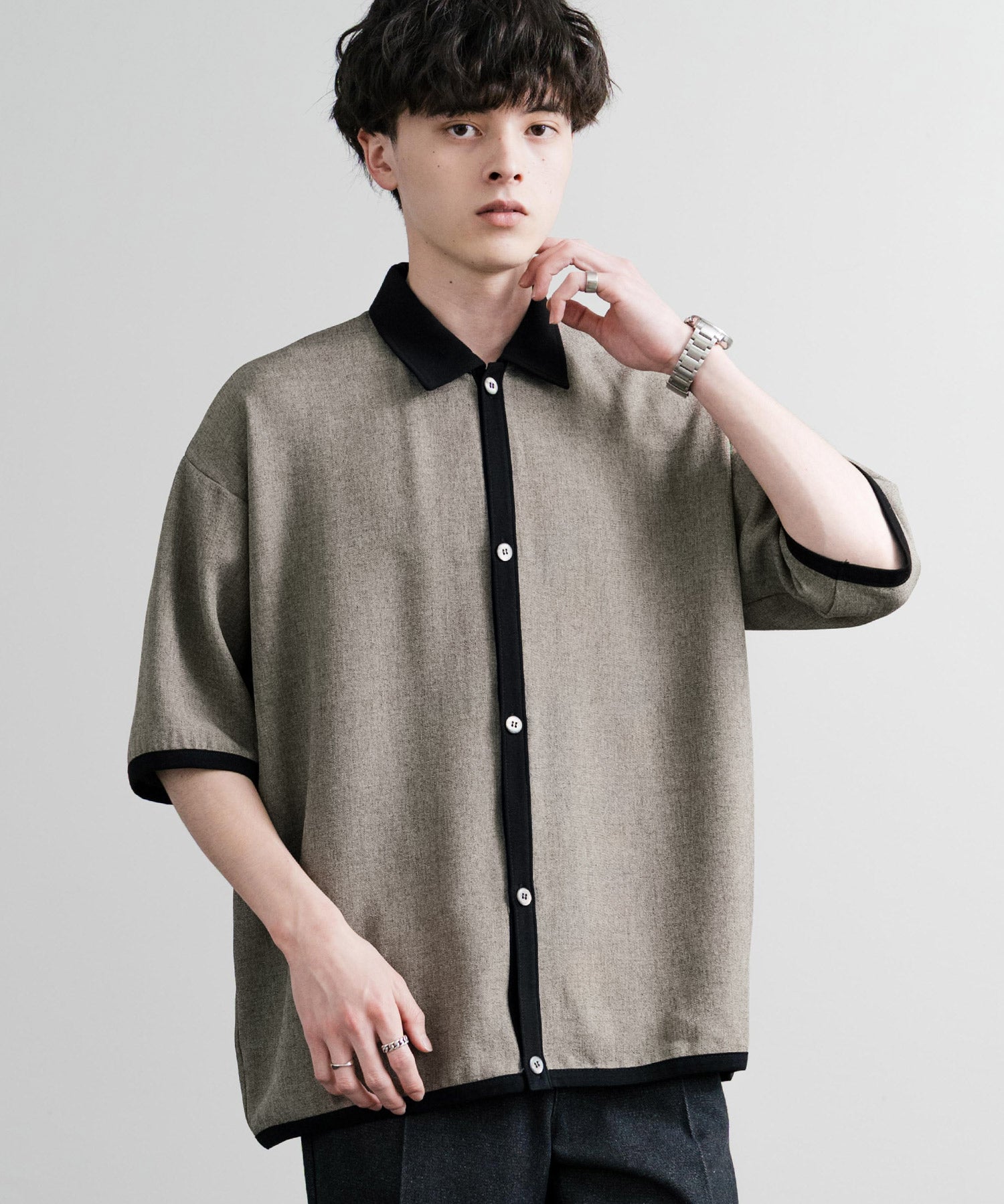 Upscape Audience アップスケープオーディエンス 日本製 国産 Naturemierリネンライクメランジツイルポロカーディガン AUD7321 15897