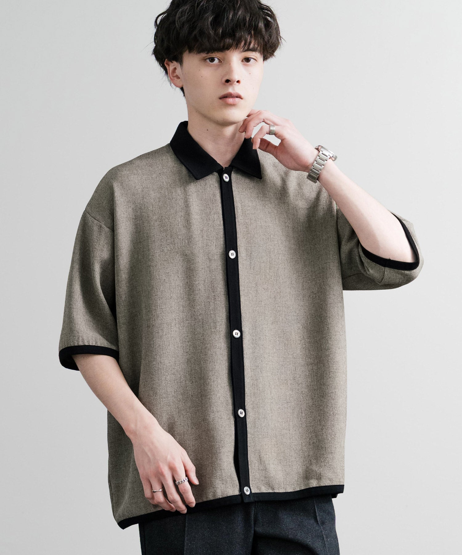 Upscape Audience アップスケープオーディエンス 日本製 国産 Naturemierリネンライクメランジツイルポロカーディガン AUD7321 15897