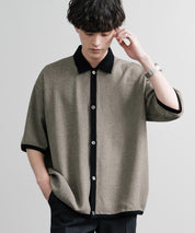 Upscape Audience アップスケープオーディエンス 日本製 国産 Naturemierリネンライクメランジツイルポロカーディガン AUD7321 15897