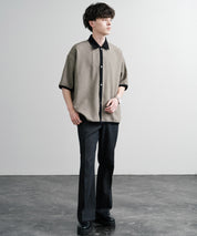 Upscape Audience アップスケープオーディエンス 日本製 国産 Naturemierリネンライクメランジツイルポロカーディガン AUD7321 15897