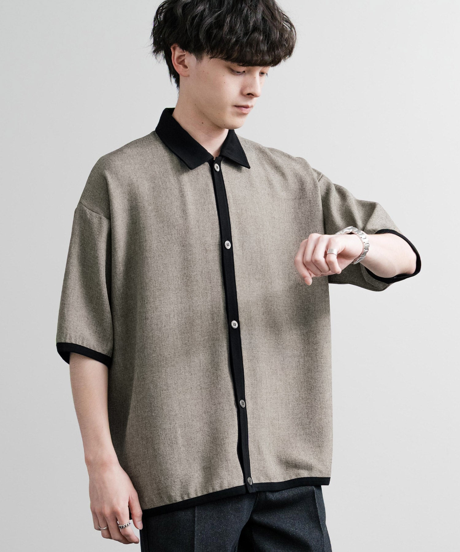 Upscape Audience アップスケープオーディエンス 日本製 国産 Naturemierリネンライクメランジツイルポロカーディガン AUD7321 15897