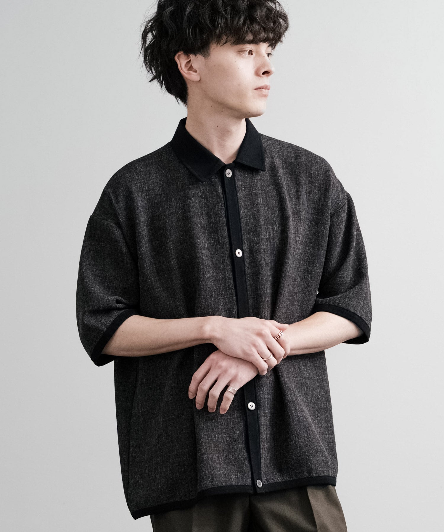 Upscape Audience アップスケープオーディエンス 日本製 国産 Naturemierリネンライクメランジツイルポロカーディガン AUD7321 15897