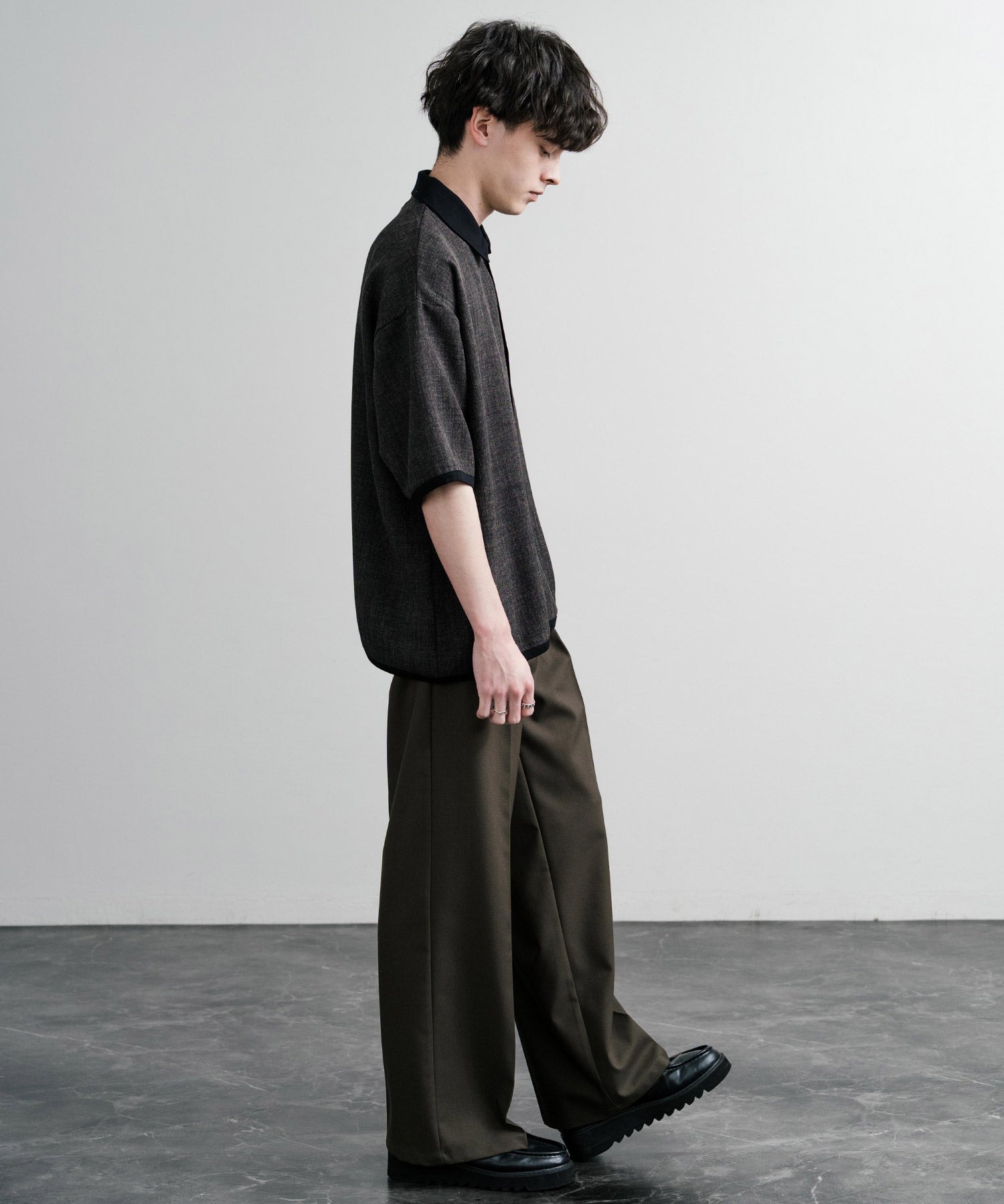 Upscape Audience アップスケープオーディエンス 日本製 国産 Naturemierリネンライクメランジツイルポロカーディガン AUD7321 15897