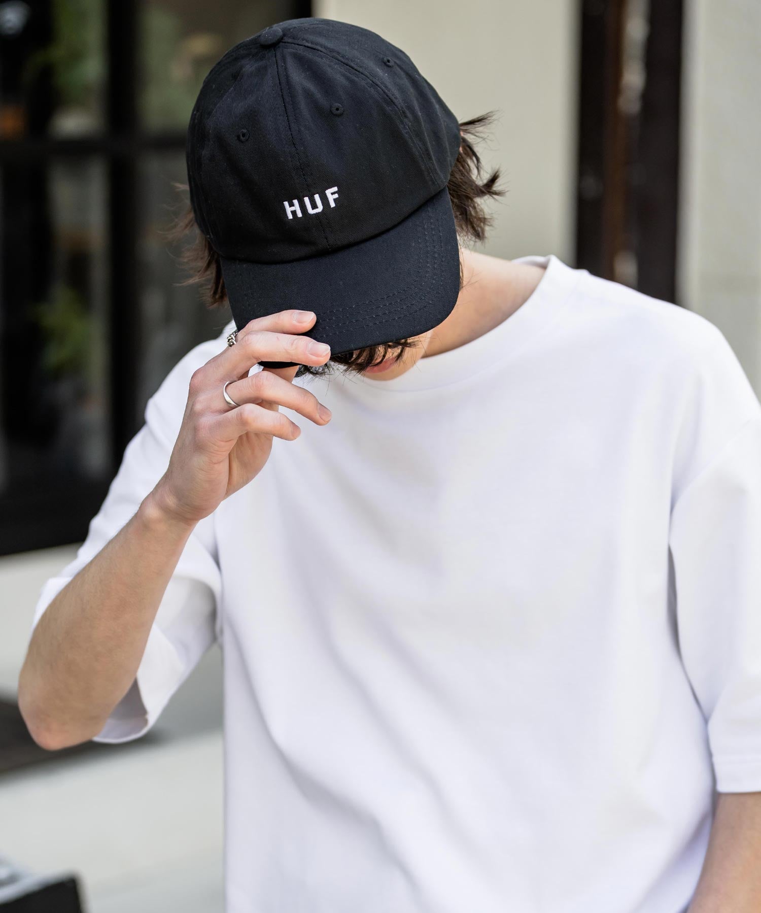 HUF ハフ HUF SET OG CV 6 PANEL HAT ワンポイントロゴ刺繍6パネルカーブベースボールキャップ 15898