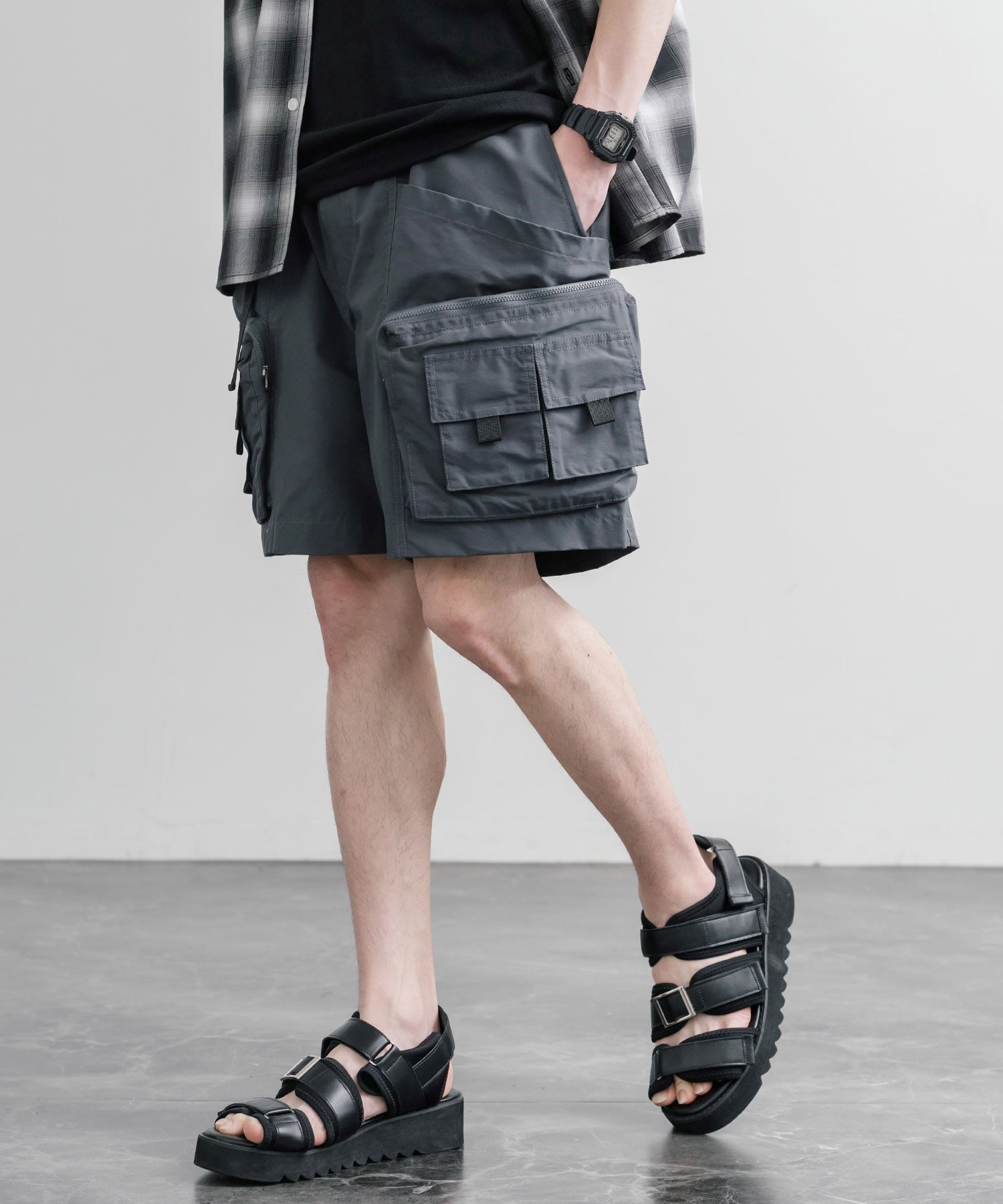 40クロス ストレージツールポケットワイドカーゴショートパンツ AUD3671 15905