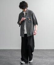 KRIFF MAYER オーバーサイズエアーライト5分袖デニムワークシャツ 2545103 15907