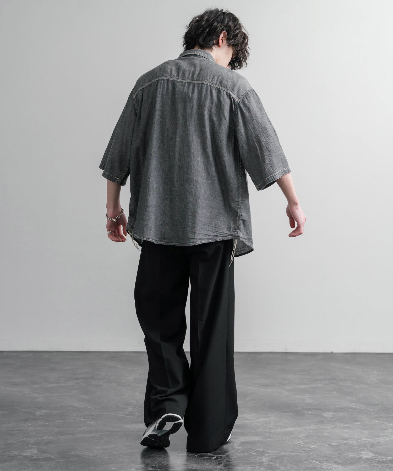 KRIFF MAYER オーバーサイズエアーライト5分袖デニムワークシャツ 2545103 15907