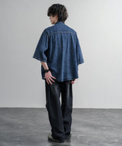 KRIFF MAYER オーバーサイズエアーライト5分袖デニムワークシャツ 2545103 15907