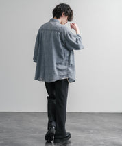 KRIFF MAYER オーバーサイズエアーライト5分袖デニムワークシャツ 2545103 15907