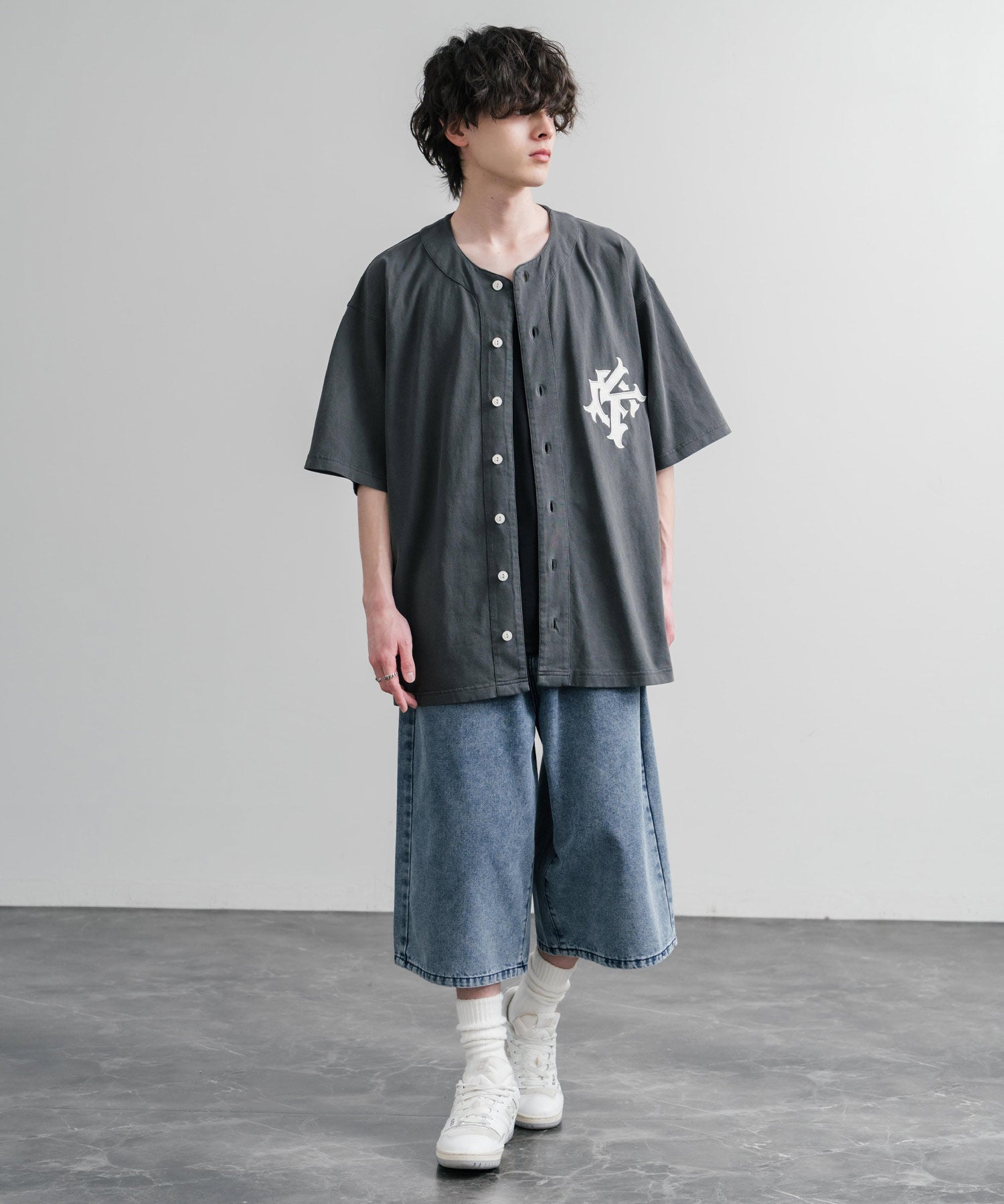 KRIFF MAYER クリフメイヤー ピグメント加工オーバーサイズベースボールシャツ 2547200 15908