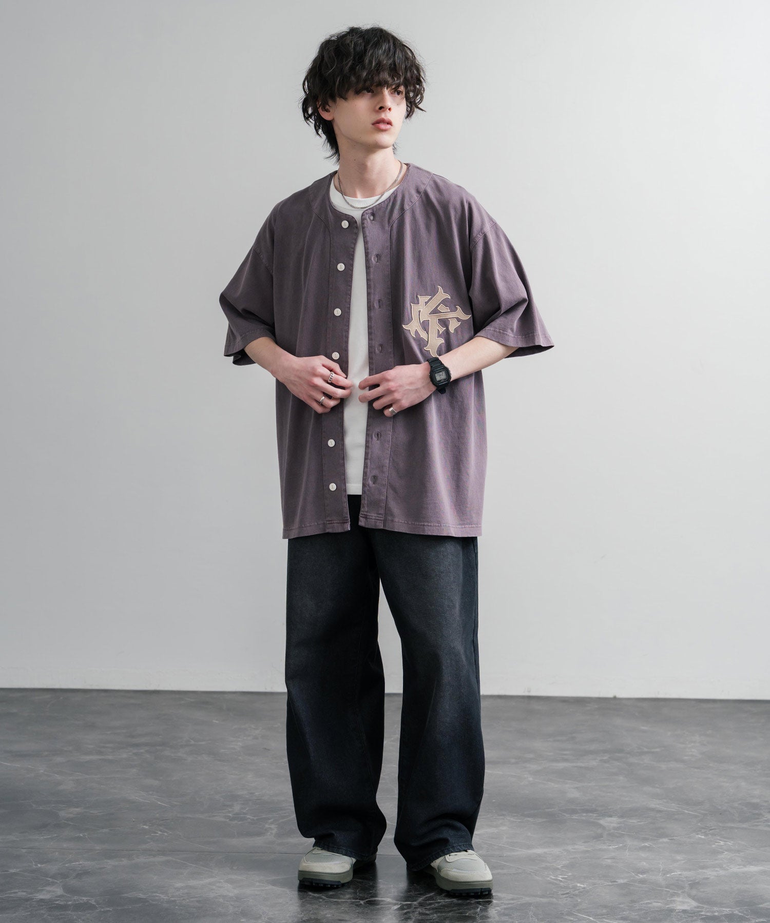 KRIFF MAYER クリフメイヤー ピグメント加工オーバーサイズベースボールシャツ 2547200 15908