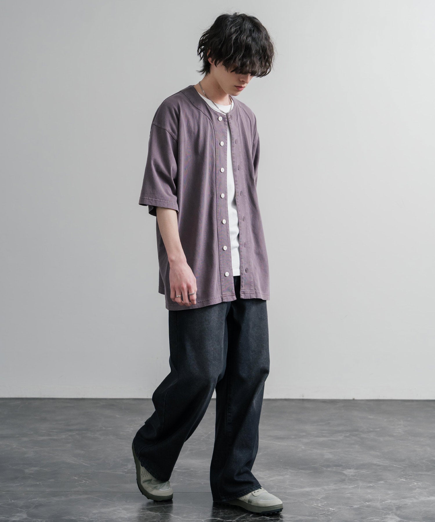 KRIFF MAYER クリフメイヤー ピグメント加工オーバーサイズベースボールシャツ 2547200 15908