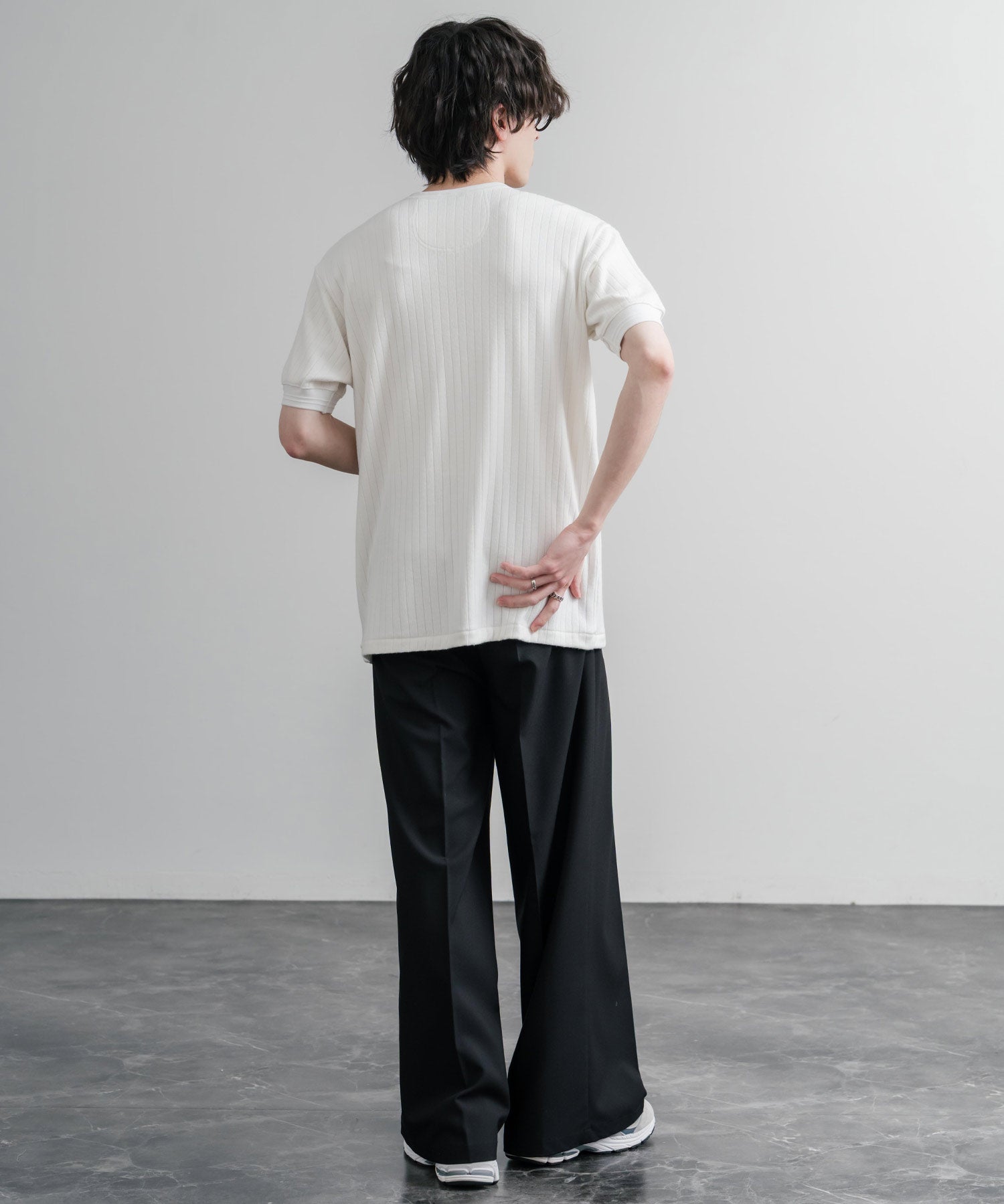 KRIFF MAYER クリフメイヤー ワンポイントロゴ針抜きヘンリーネックTシャツ 2545102 15909