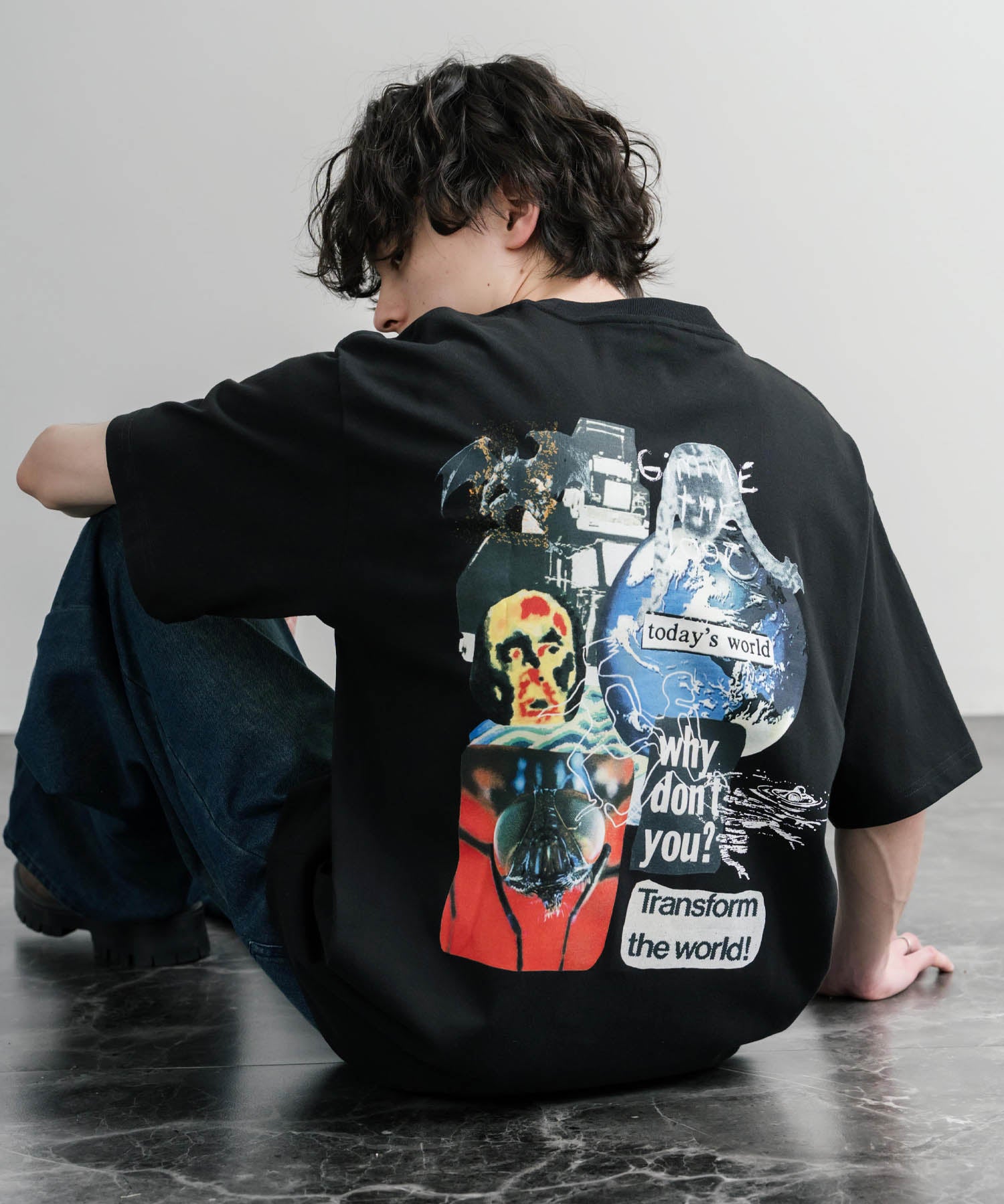 HUF ハフ オーバーサイズ ポケット プリント アソート半袖コットンTシャツ 15911