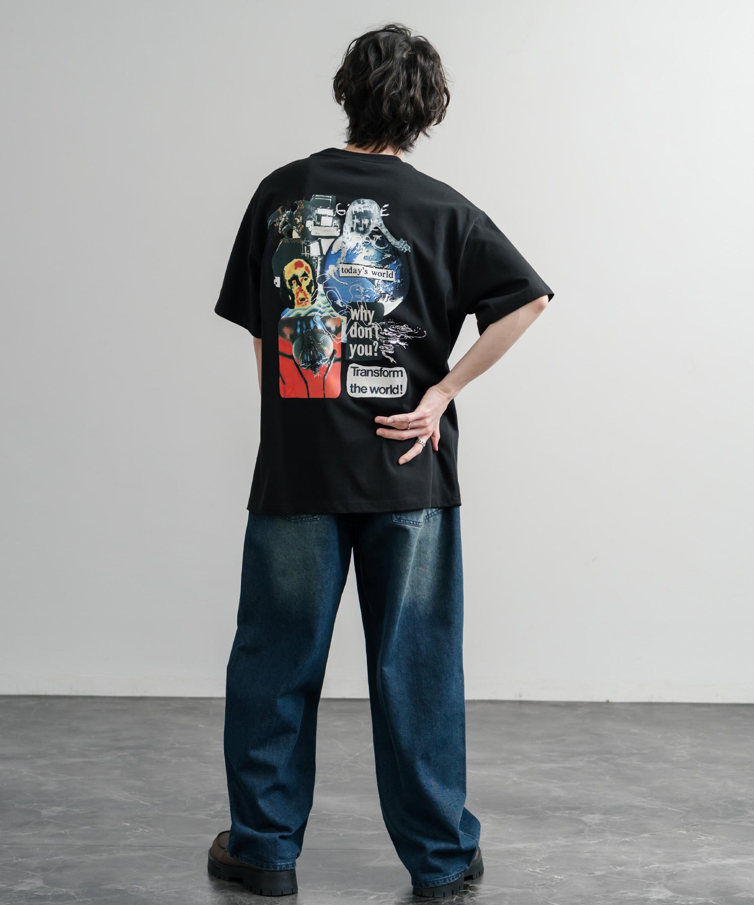 HUF ハフ オーバーサイズ ポケット プリント アソート半袖コットンTシャツ 15911