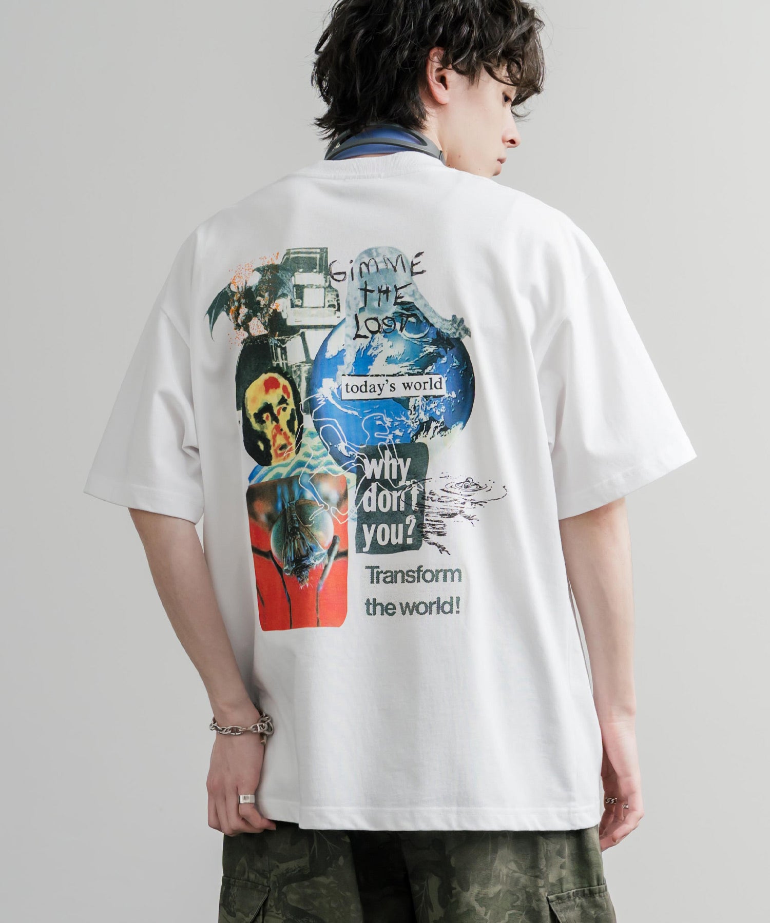 HUF ハフ オーバーサイズ ポケット プリント アソート半袖コットンTシャツ 15911