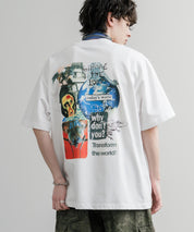 HUF ハフ オーバーサイズ ポケット プリント アソート半袖コットンTシャツ 15911