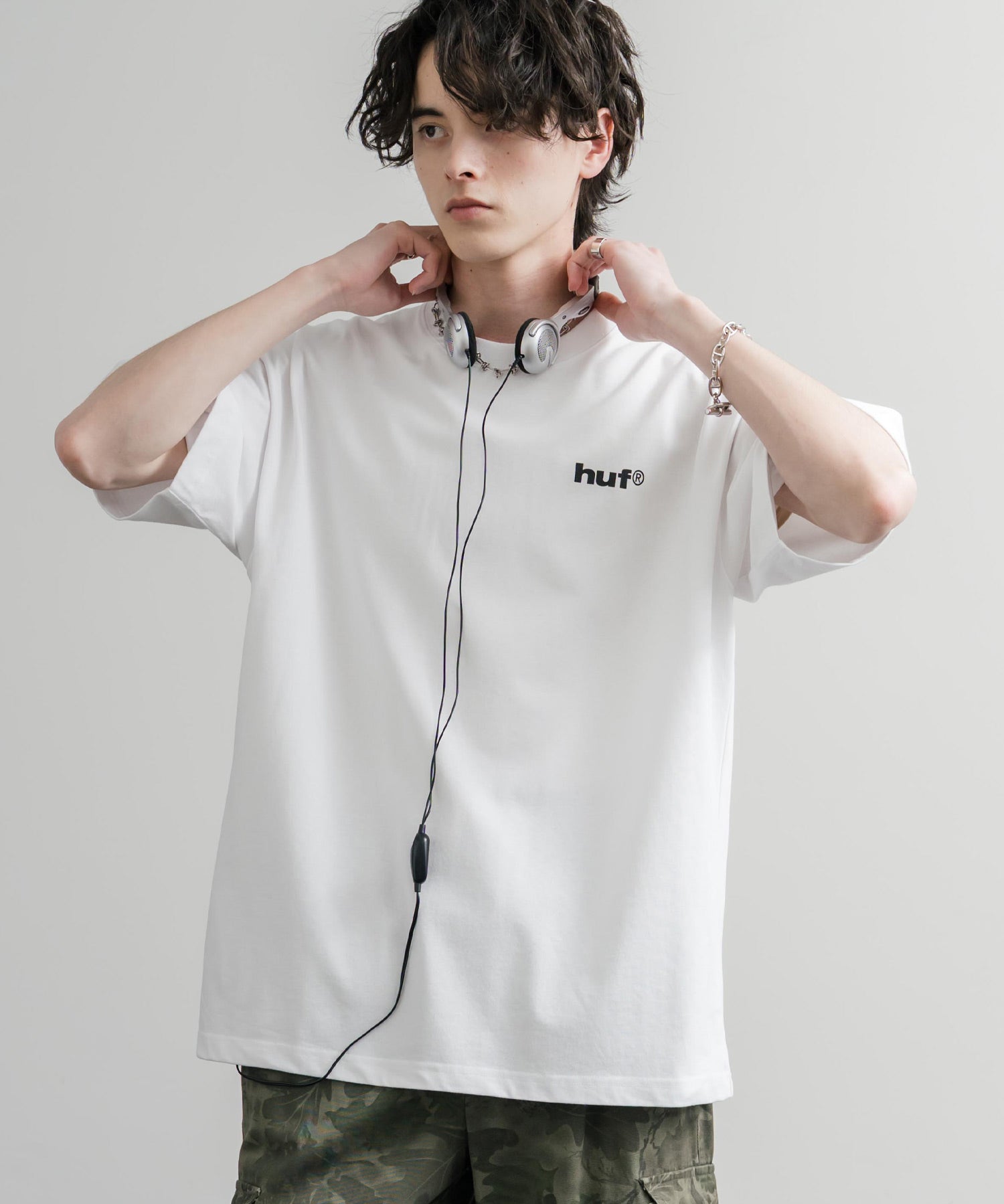 HUF ハフ オーバーサイズ ポケット プリント アソート半袖コットンTシャツ 15911