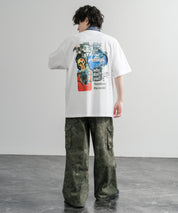 HUF ハフ オーバーサイズ ポケット プリント アソート半袖コットンTシャツ 15911
