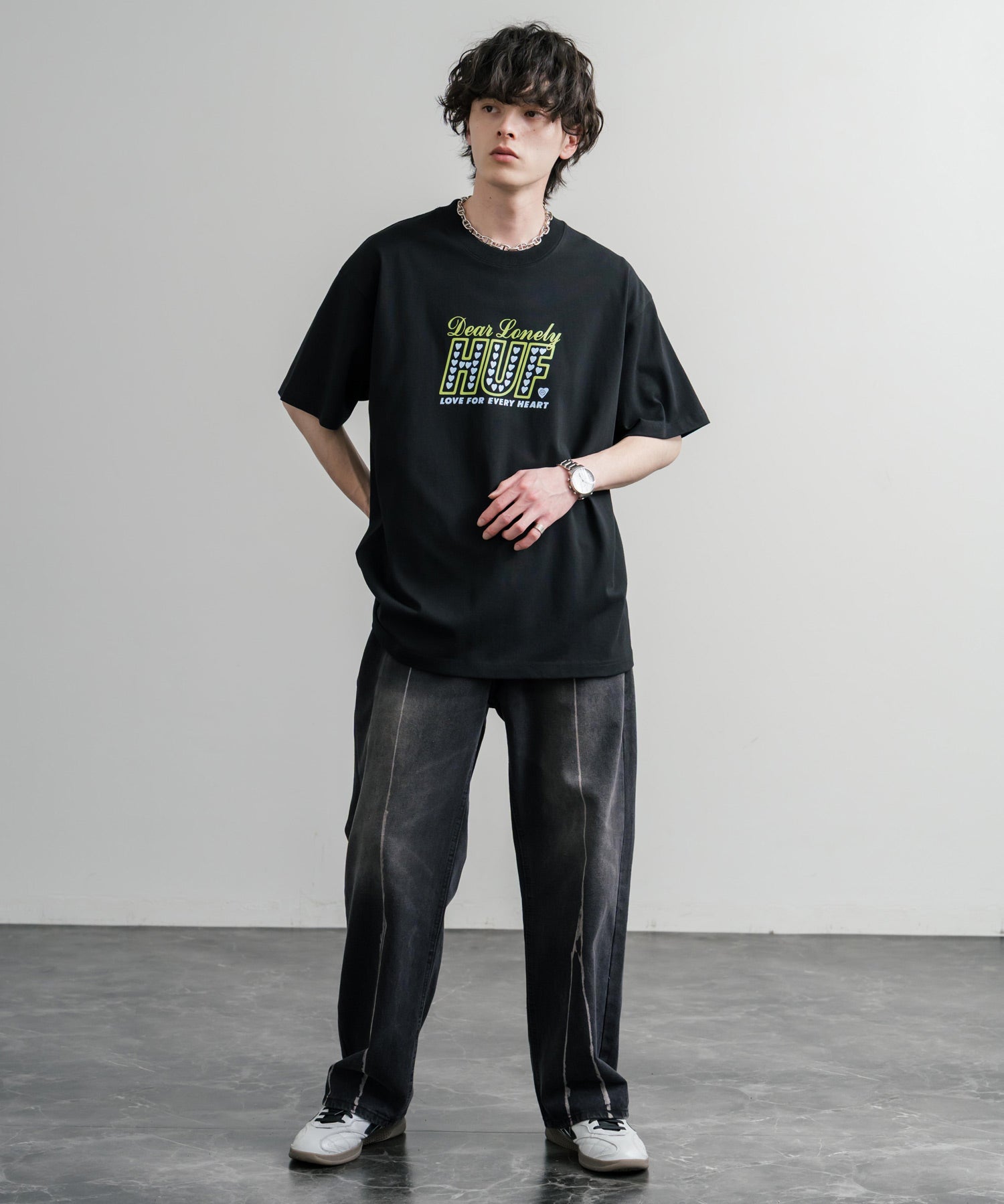 HUF ハフ オーバーサイズ ポケット プリント アソート半袖コットンTシャツ 15911