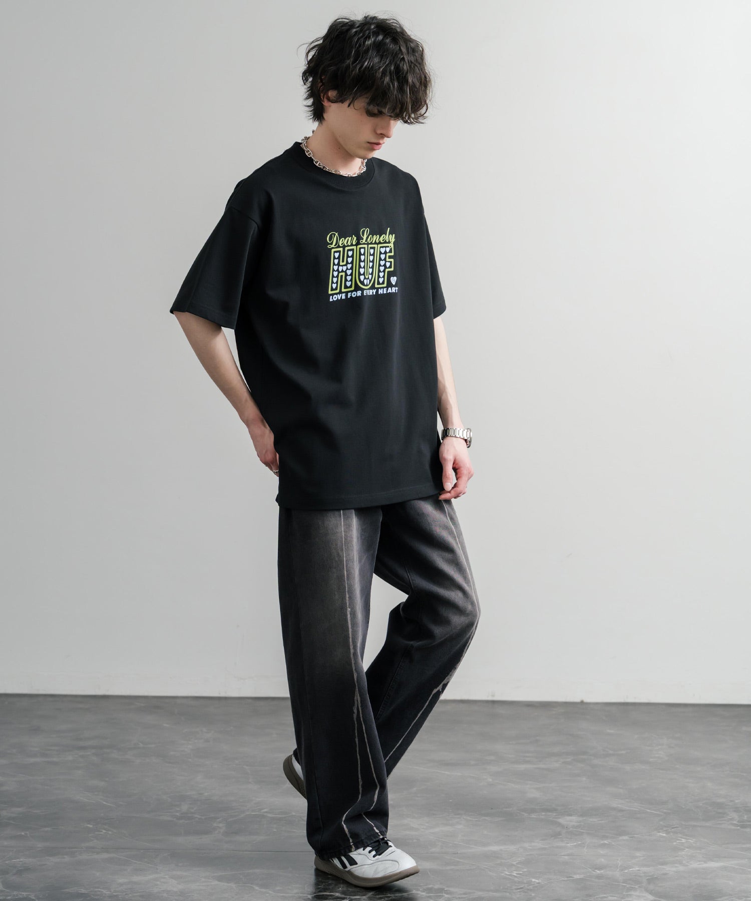 HUF ハフ オーバーサイズ ポケット プリント アソート半袖コットンTシャツ 15911