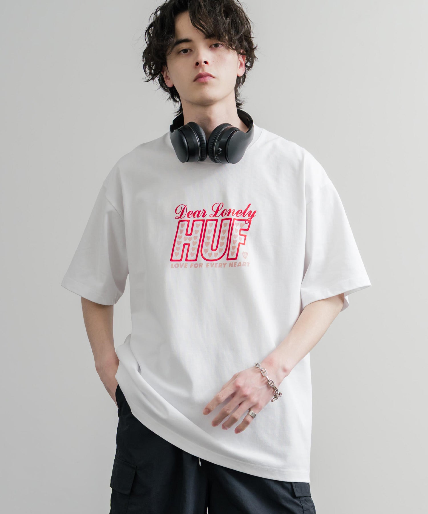 HUF ハフ オーバーサイズ ポケット プリント アソート半袖コットンTシャツ 15911