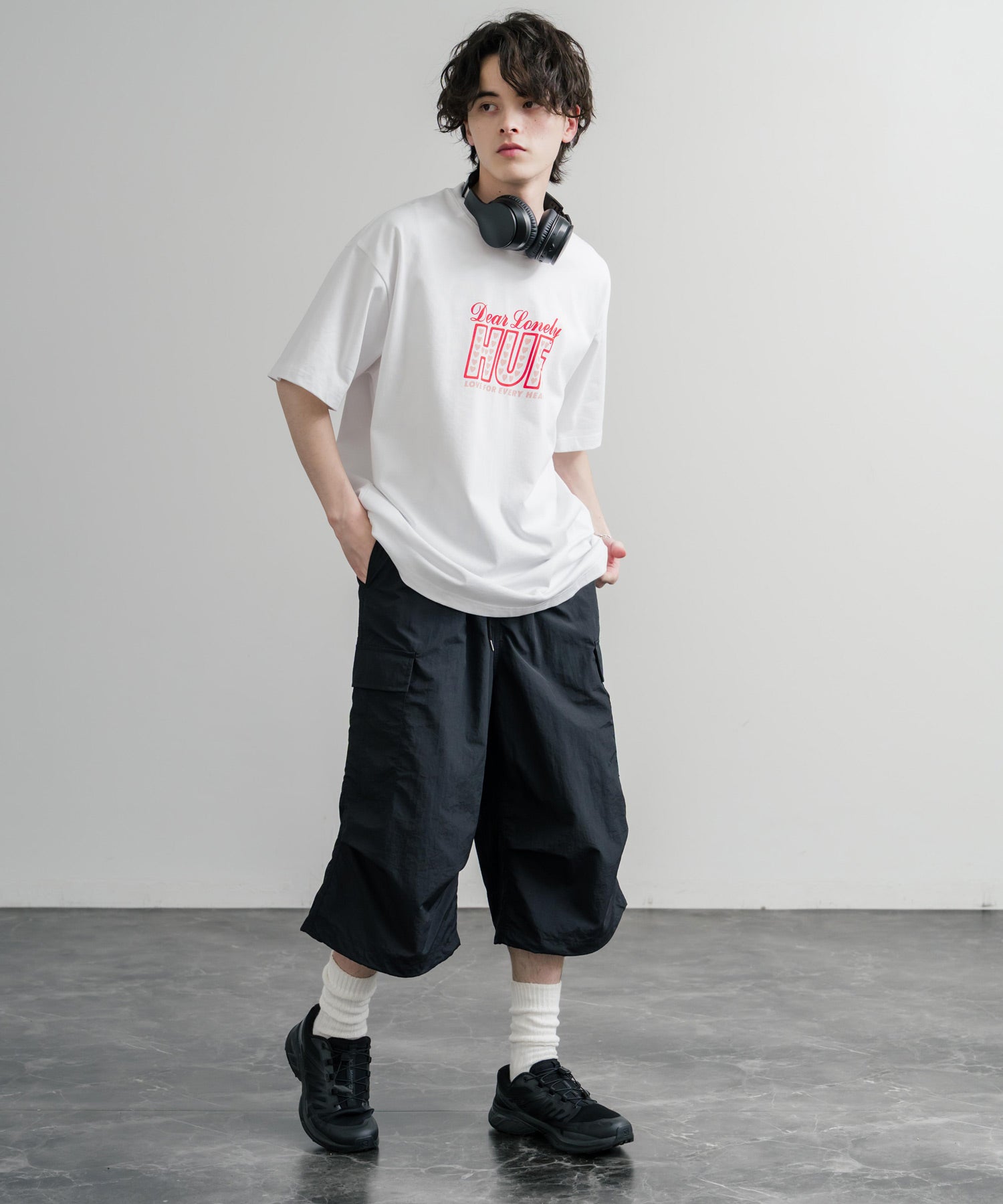 HUF ハフ オーバーサイズ ポケット プリント アソート半袖コットンTシャツ 15911