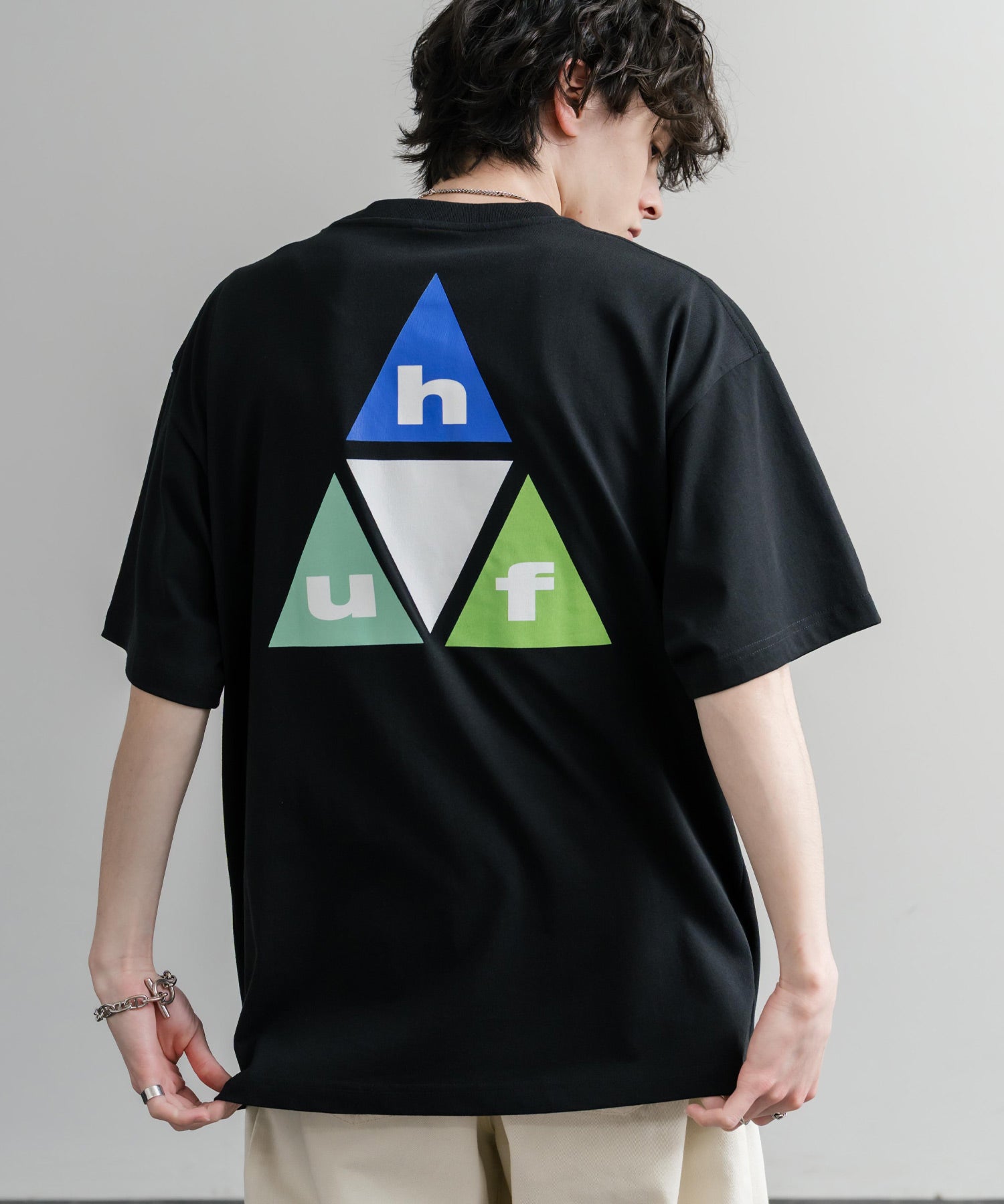 HUF ハフ オーバーサイズ ポケット プリント アソート半袖コットンTシャツ 15911