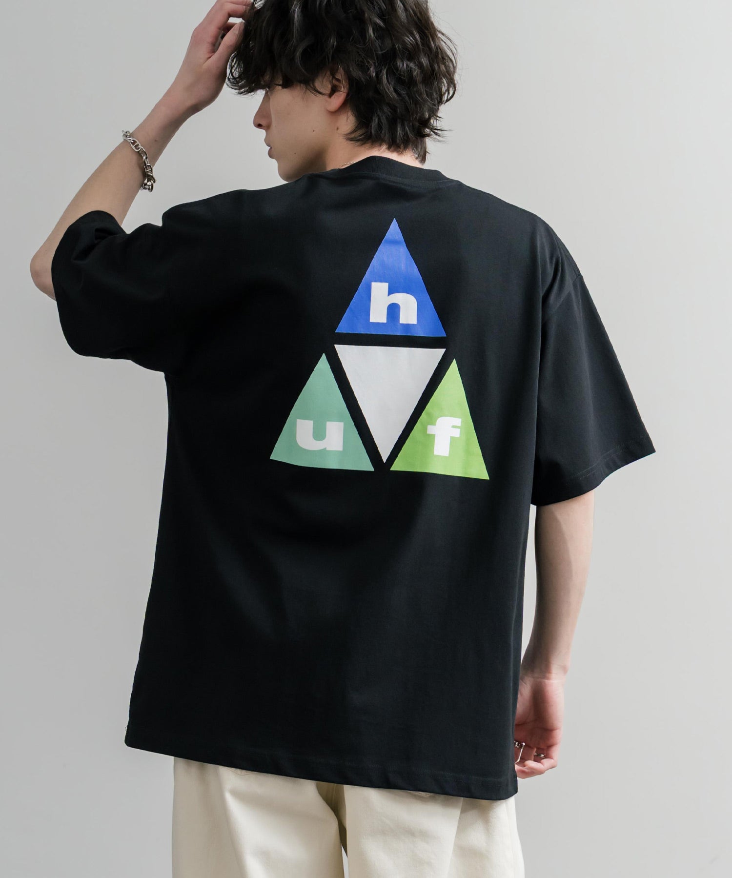 HUF ハフ オーバーサイズ ポケット プリント アソート半袖コットンTシャツ 15911