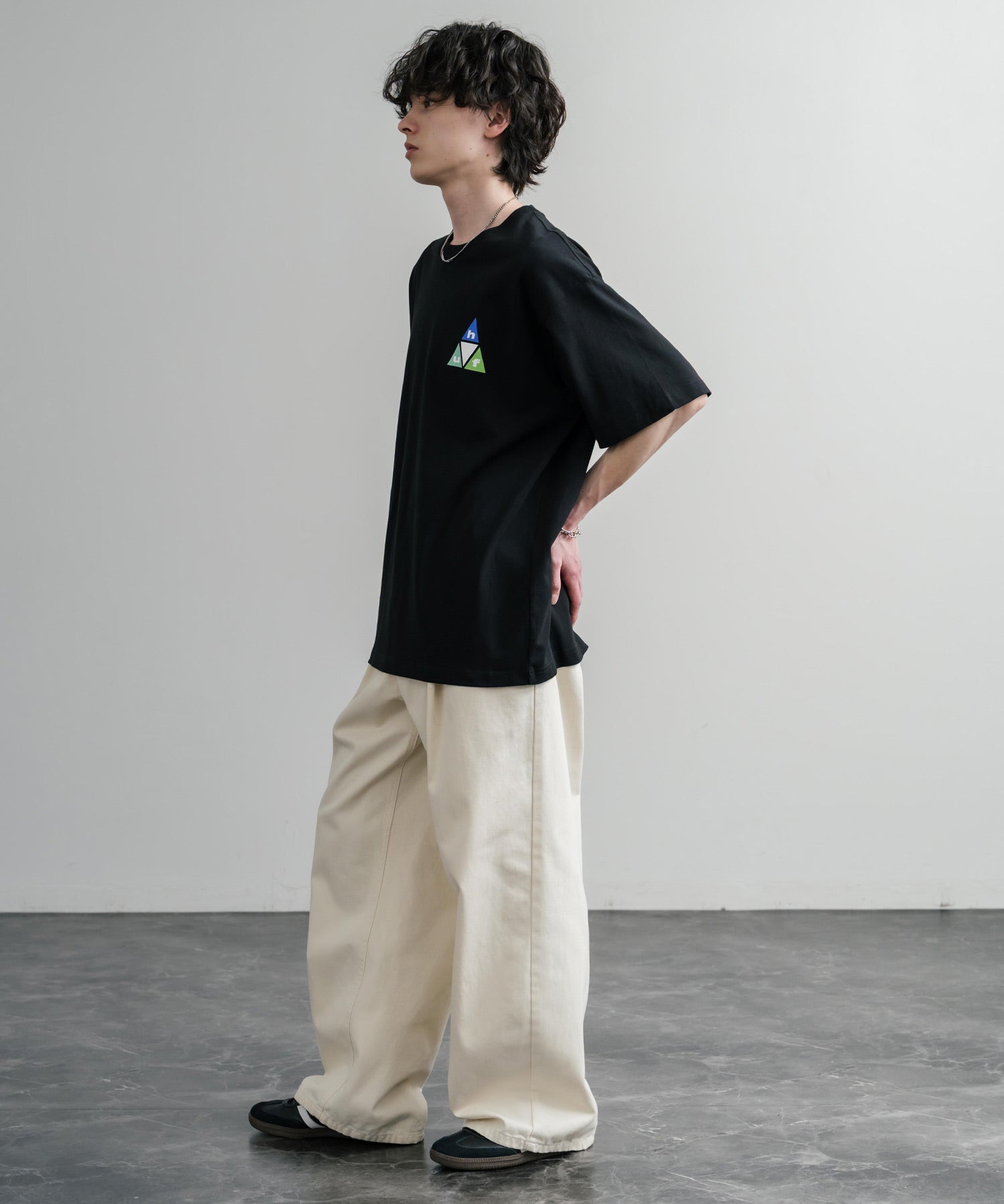 HUF ハフ オーバーサイズ ポケット プリント アソート半袖コットンTシャツ 15911