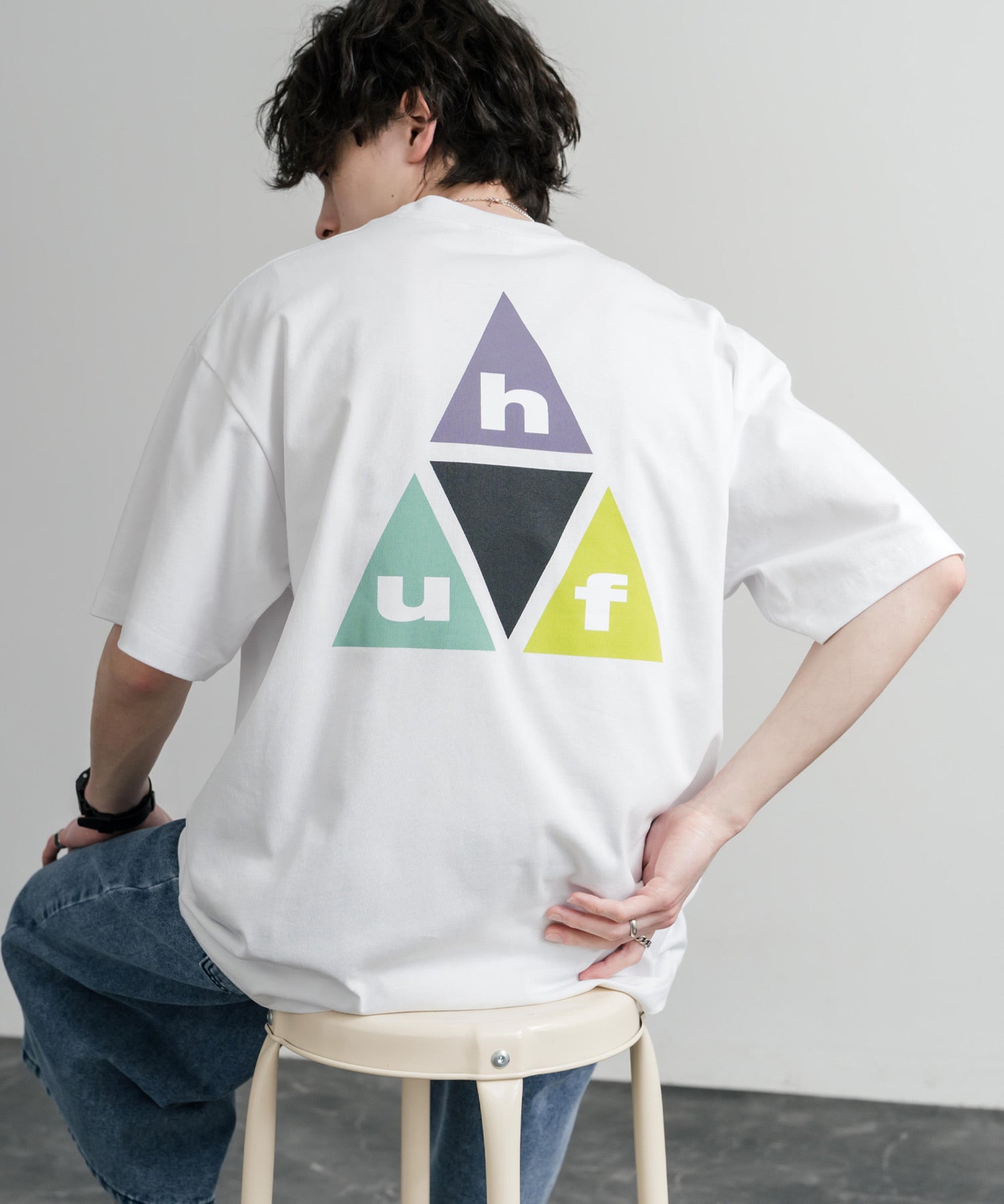HUF ハフ オーバーサイズ ポケット プリント アソート半袖コットンTシャツ 15911