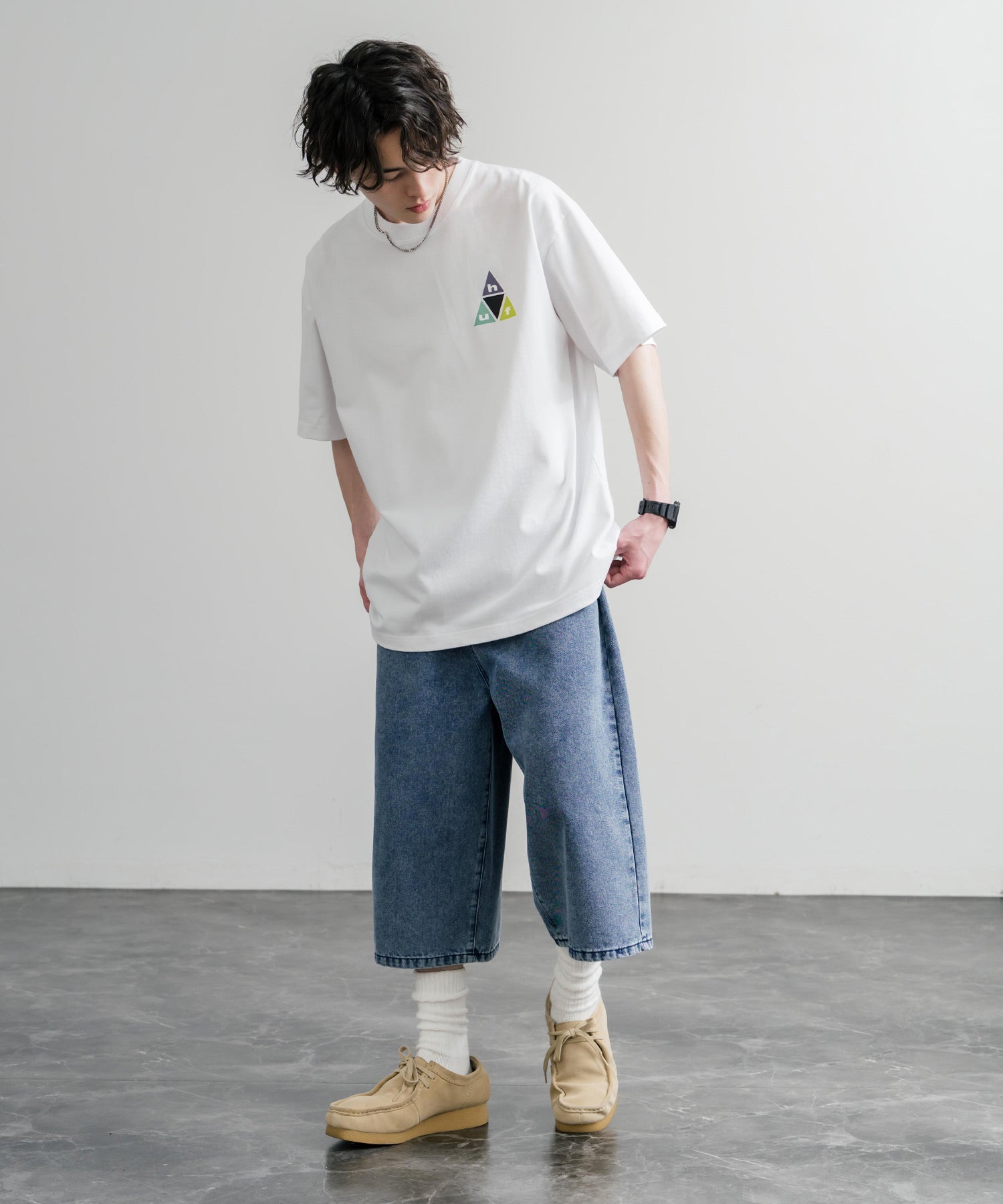 HUF ハフ オーバーサイズ ポケット プリント アソート半袖コットンTシャツ 15911