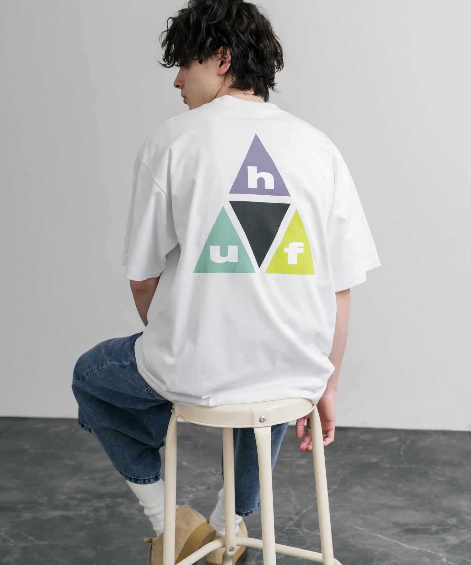 HUF ハフ オーバーサイズ ポケット プリント アソート半袖コットンTシャツ 15911